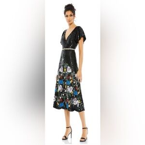 NWT Mac Duggal sequined A line coxktail dress